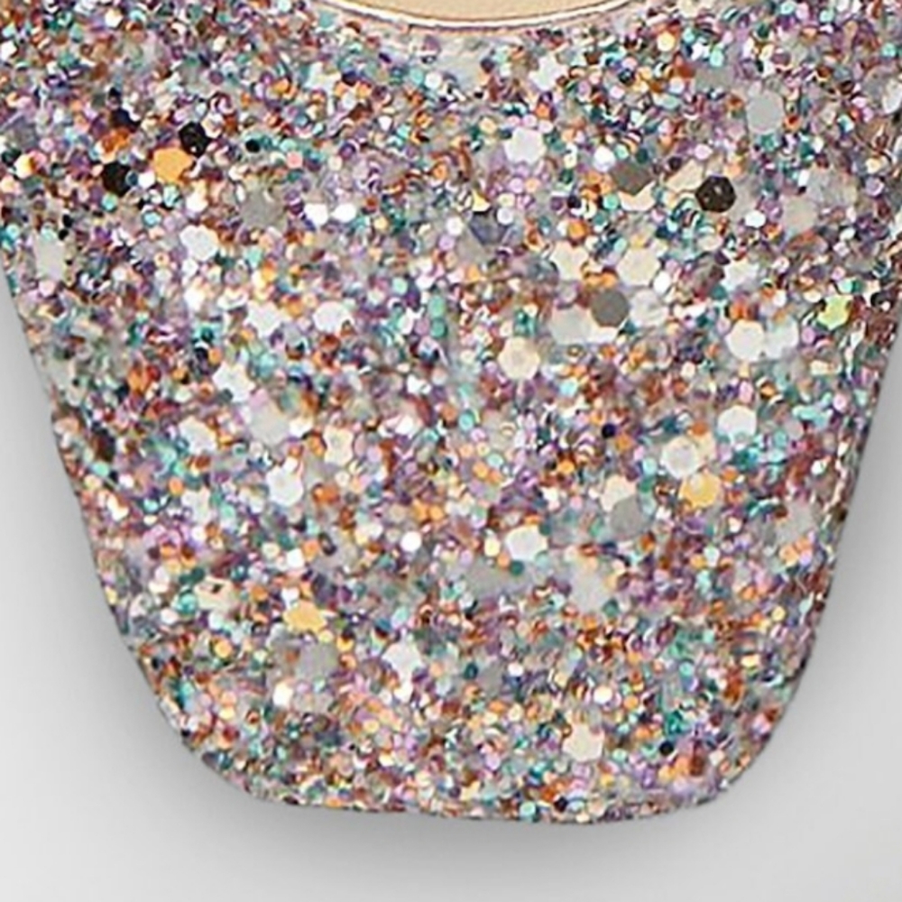 Jimmy Choo Multicolor Glitter Square-Toe Flats - Picture 14 of 15